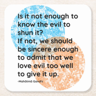 Dessous-de-verre Carré En Papier Mahatma Gandhi Abandonne Les Citations