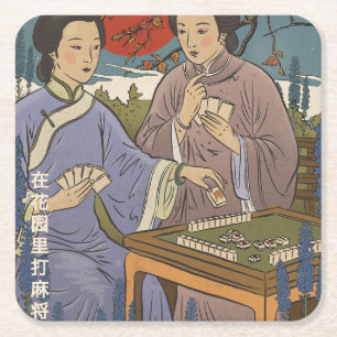 Dessous-de-verre Carré En Papier Mahjong