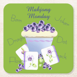Dessous-de-verre Carré En Papier Mahjong Tiles Paper Coaster