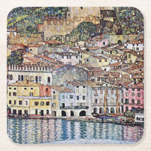 Dessous-de-verre Carré En Papier Malcesine au lac de Garde, Gustav Klimt