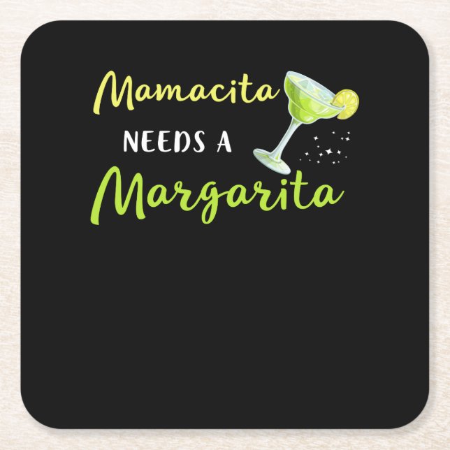 Dessous-de-verre Carré En Papier Mamacita A Besoin D'Une Margarita (Devant)