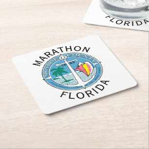 Dessous-de-verre Carré En Papier Marathon - Florida Keys