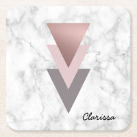 marbre gris de blanc de triangles de rose rose