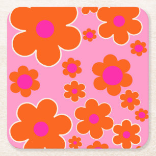 Dessous-de-verre Carré En Papier Marché aux Fleurs Amsterdam Fleurs Rétro Rose Oran