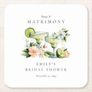 Dessous-de-verre Carré En Papier Margs & Matrimony Floral Bridal Shower