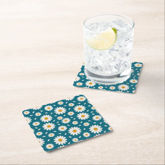 Dessous-de-verre Carré En Papier Marguerite blanche - Motif Nature