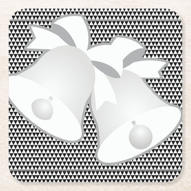 Dessous-de-verre Carré En Papier Mariage Bells (Devant)