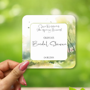 Dessous-de-verre Carré En Papier Mariage champêtre en forêt printanière