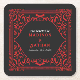 Dessous-de-verre Carré En Papier Mariage de la cathédrale gothique de Vampire