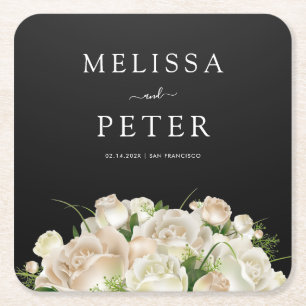 Dessous-de-verre Carré En Papier Mariage floral