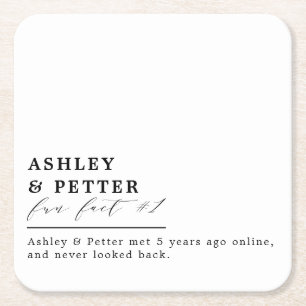 Dessous-de-verre Carré En Papier Mariage Fun Facts A propos de Couple Classic Scrip