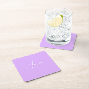 Dessous-de-verre Carré En Papier Mariage minimaliste Pastel Mauve couleur solide pe