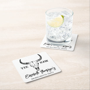 Dessous-de-verre Carré En Papier Mariage Occidental Personnalisé Bachelorette Party