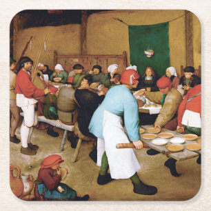Dessous-de-verre Carré En Papier Mariage paysan, Pieter Bruegel