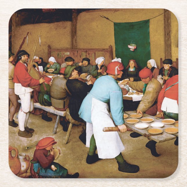 Dessous-de-verre Carré En Papier Mariage paysan, Pieter Bruegel (Devant)