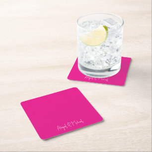 Dessous-de-verre Carré En Papier Mariage rose chaud