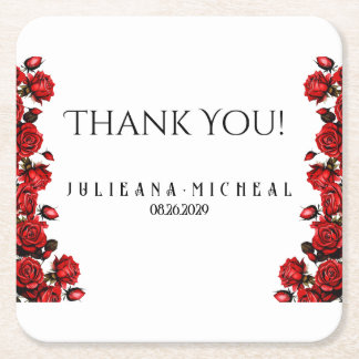 Dessous-de-verre Carré En Papier Mariage rouge