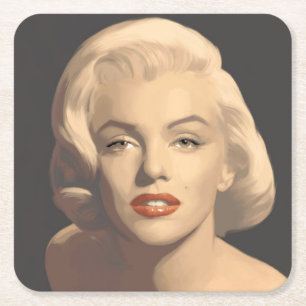 Dessous-de-verre Carré En Papier Marilyn grise graphique