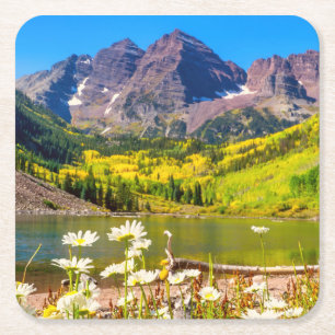 Dessous-de-verre Carré En Papier Maroon Bells à Aspen, Colorado