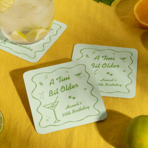 Dessous-de-verre Carré En Papier Martini fête d'anniversaire