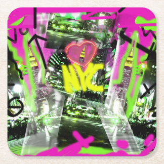 Dessous-de-verre Carré En Papier Masque facial de la ville de l'État d'Empire art g