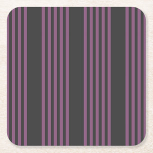 Dessous-de-verre Carré En Papier Mauve violet et charbon de bois cinq bandes motif