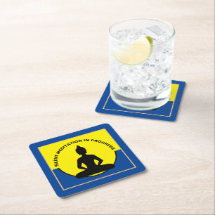 Dessous-de-verre Carré En Papier Méditation SILENCIEUSE en cours & Bouddha Mindful