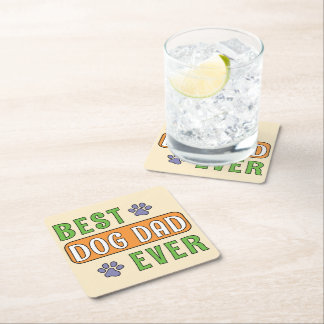 Dessous-de-verre Carré En Papier Meilleur papa de chien ever