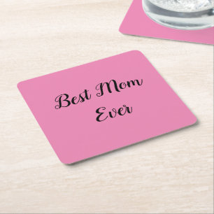 Dessous-de-verre Carré En Papier Meilleure maman jamais texte rose