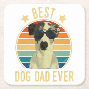 Dessous-de-verre Carré En Papier Mens Best Dog Dad Ever Italian Greyhound Fars Day