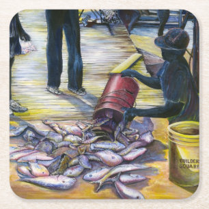 Dessous-de-verre Carré En Papier Menu du jour, Harbour Island