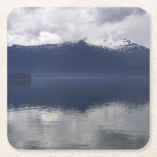Dessous-de-verre Carré En Papier Mer d'Alaska brumeuse aux nuances de bleu