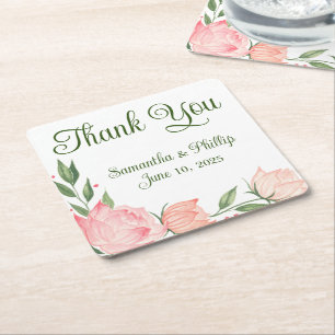 Dessous-de-verre Carré En Papier Merci dessous de verre mariage en faveur violet