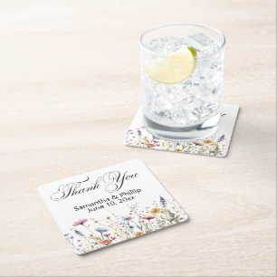 Dessous-de-verre Carré En Papier Merci mariage dessous de verre faveurs