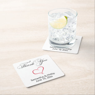 Dessous-de-verre Carré En Papier Merci mariage dessous de verre faveurs