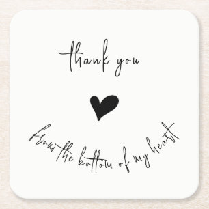 Dessous-de-verre Carré En Papier Merci minimaliste du fond de mon coeur