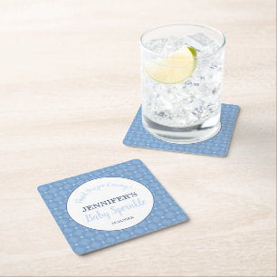 Dessous-de-verre Carré En Papier Merci moderne Blue Baby Sprinkle Party
