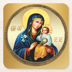 Dessous-de-verre Carré En Papier Mère de Dieu, vierge marie
