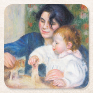Dessous-de-verre Carré En Papier Mère et enfant, Renoir