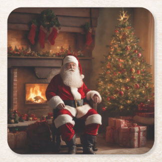 Dessous-de-verre Carré En Papier Merry Christmas Coaster – Festive Holiday