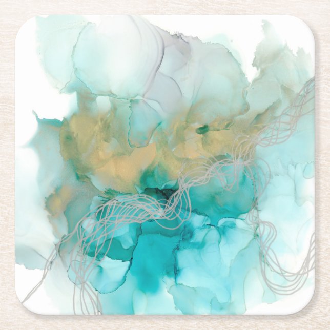Dessous-de-verre Carré En Papier Métalliques tissées (Devant)