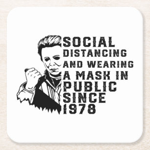 Dessous-de-verre Carré En Papier Michael Myers Distances Sociales