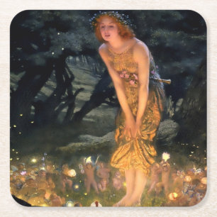 Dessous-de-verre Carré En Papier "Midsummer Eve" par Edward Robert Hughes
