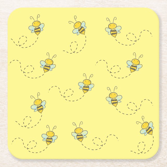 Dessous-de-verre Carré En Papier Miel Bee (Devant)