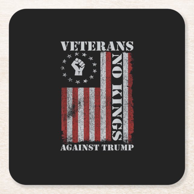 Dessous-de-verre Carré En Papier Military Veterans Protest Flag Patriotic Freedom (Devant)