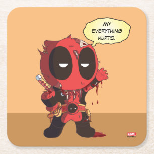 Dessous-de-verre Carré En Papier Mini Survivant de Deadpool
