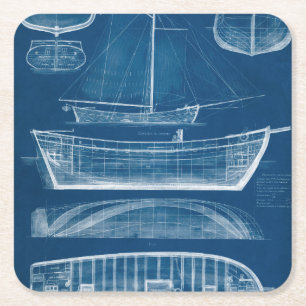 Dessous-de-verre Carré En Papier Modèle antique II de bateau