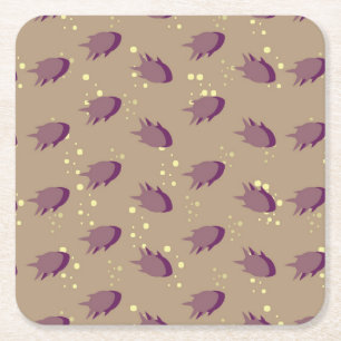 Dessous-de-verre Carré En Papier modelez avec les poissons 2