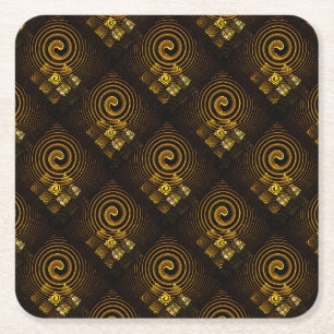Dessous-de-verre Carré En Papier Moderne Bohème Élégant Motif Artistique Abstrait D