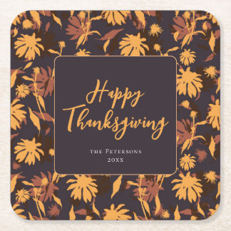 Dessous-de-verre Carré En Papier Moderne et élégant Bon thanksgiving Coneflowers